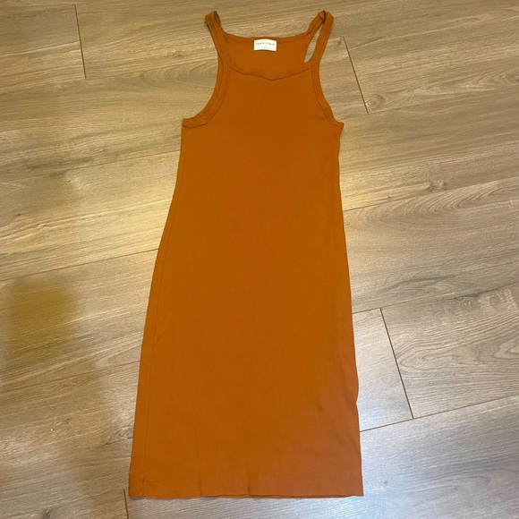 Denim Forum rubbed mini dress, burnt orange, size L - Picture 2 of 4